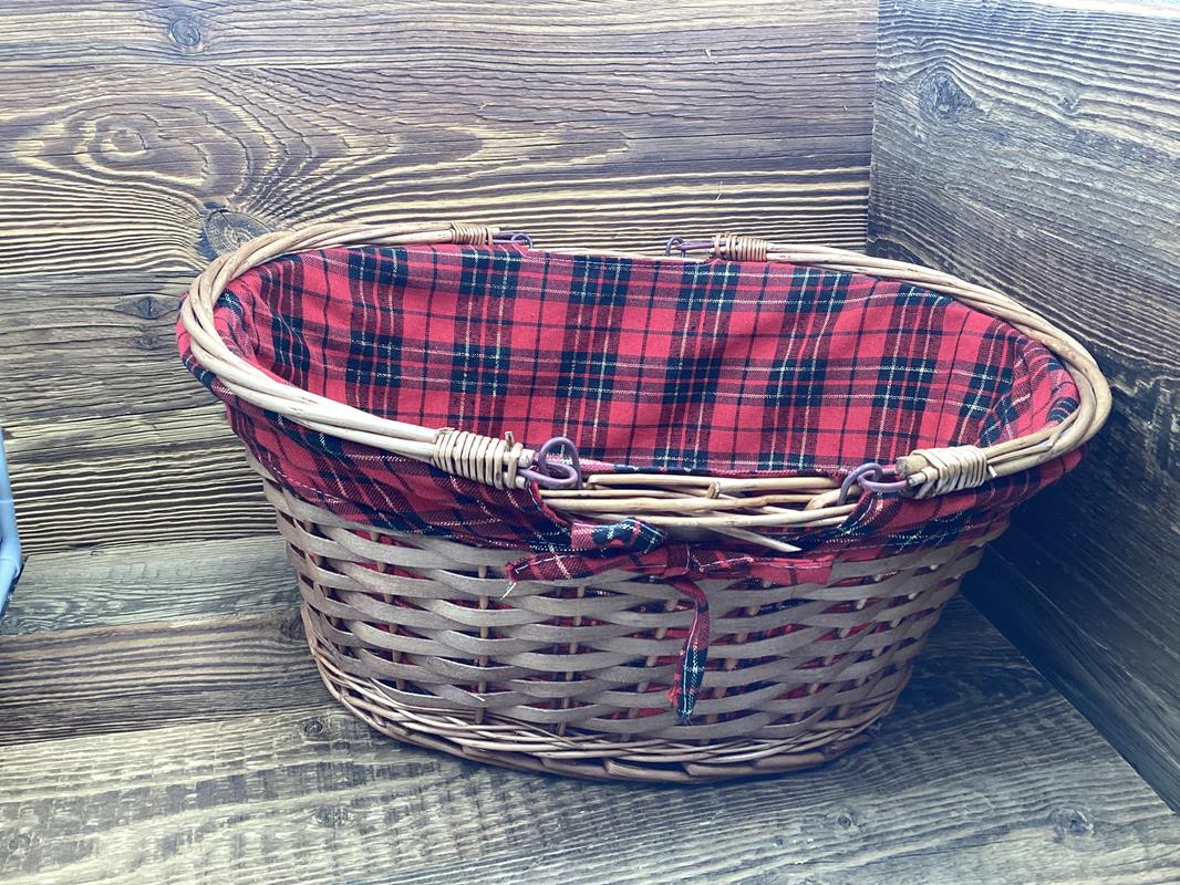 Panier osier « toile écossaise » - Photo 1